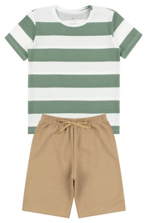 Conjunto Infantil Masculino Malha Waffle/Moletinho Colors - Moda Love