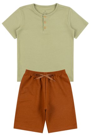 Conjunto Infantil Masculino Malha Waffle/Moletinho Estiloso - Moda Love