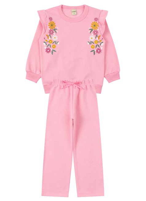 conjunto infantil feminino moletom peluciado pretty moda love 6