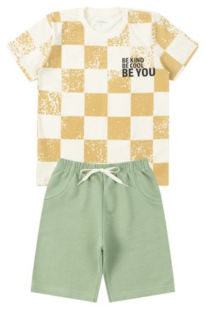 Conjunto Infantil Masculino Meia Malha/Moletinho Be Cool - Moda Love