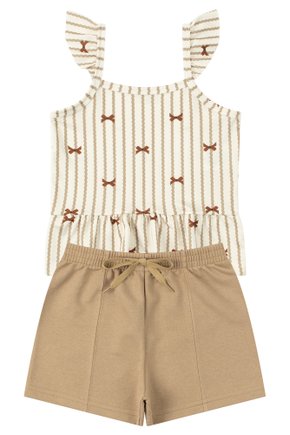 Conjunto Infantil Feminino Suplex Sublimado/Moletinho Lacinhos - Moda Love