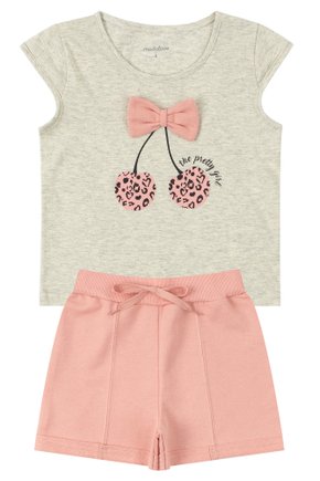 Conjunto Infantil Feminino Meia Malha/Moletinho Pretty Girl - Moda Love
