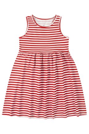 Vestido Infantil Feminino Meia Malha Rotativa Listras - Moda Love