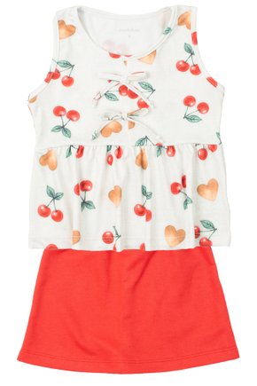 Conjunto Infantil Feminino Suplex Sublimado/Moletinho Cherry - Moda Love