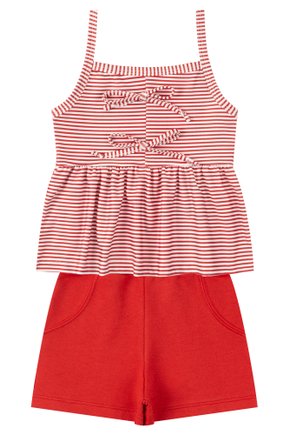 Conjunto Infantil Feminino Suplex Sublimado/Moletinho Listras - Moda Love