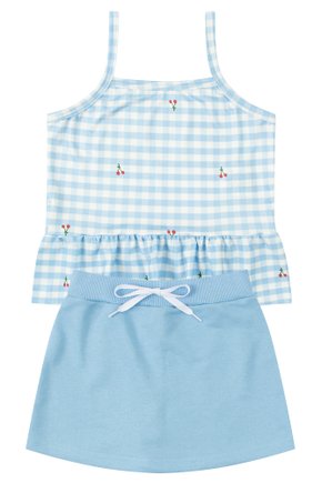Conjunto Infantil Feminino Suplex Sublimado/Moletinho Chess - Moda Love