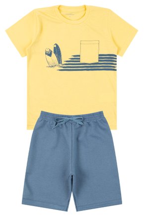Conjunto Infantil Masculino Meia Malha/Moletinho Beach - Moda Love