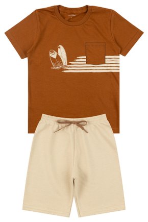 Conjunto Infantil Masculino Meia Malha/Moletinho Beach - Moda Love