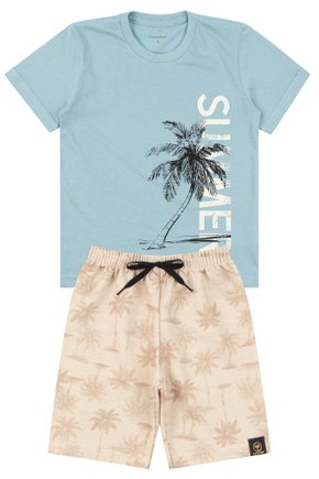 Conjunto Infantil Masculino Meia Malha/Moletinho Sublimado Summer - Moda Love