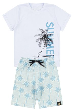 Conjunto Infantil Masculino Meia Malha/Moletinho Sublimado Summer - Moda Love