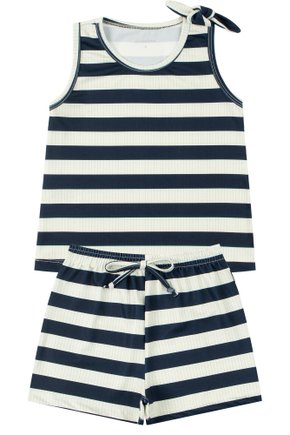Conjunto Infantil Feminino Suplex Sublimado Listras - Moda Love
