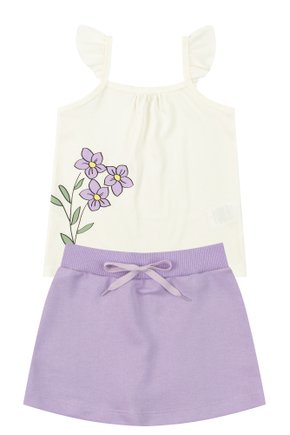 Conjunto Infantil Feminino Meia Malha/Moletinho Delicada - Moda Love