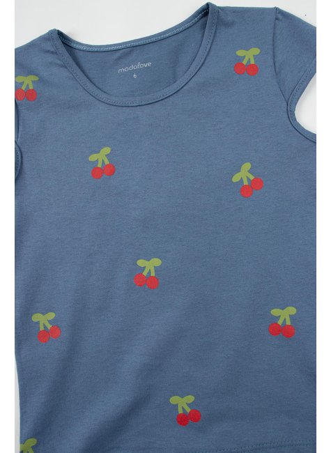 conjunto infantil feminino meia malhamoletinho cerejas moda love 4