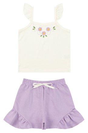 Conjunto Infantil Feminino Meia Malha/Moletinho Delicada - Moda Love