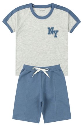 Conjunto Infantil Masculino Meia Malha/Moletinho NY - Moda Love
