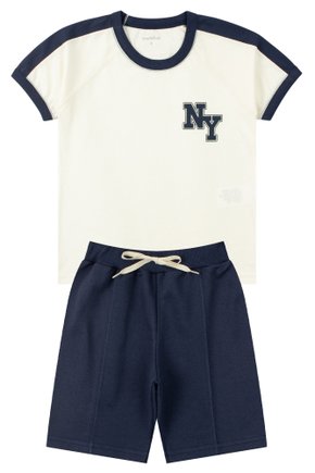 Conjunto Infantil Masculino Meia Malha/Moletinho NY - Moda Love