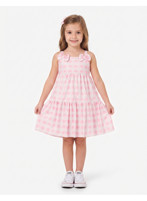vestido infantil feminino suplex sublimado xadrez moda love
