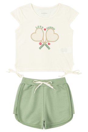 Conjunto Infantil Feminino Meia Malha/Moletinho Love Tennis - Moda Love