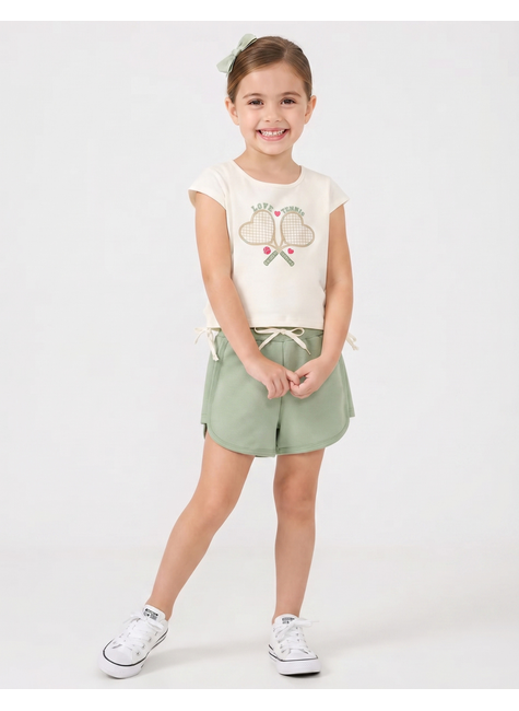 conjunto infantil feminino meia malhamoletinho love tennis moda love 2