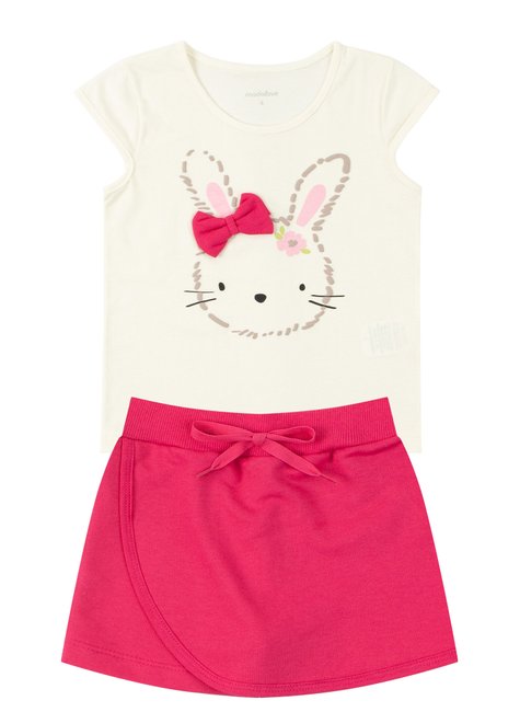 conjunto infantil feminino meia malhamoletinho rabbit menina doce