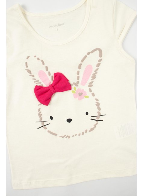 conjunto infantil feminino meia malhamoletinho rabbit menina doce 4
