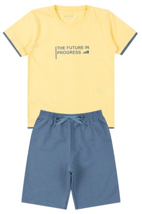 Conjunto Infantil Masculino Meia Malha/Moletinho Progress - Moda Love