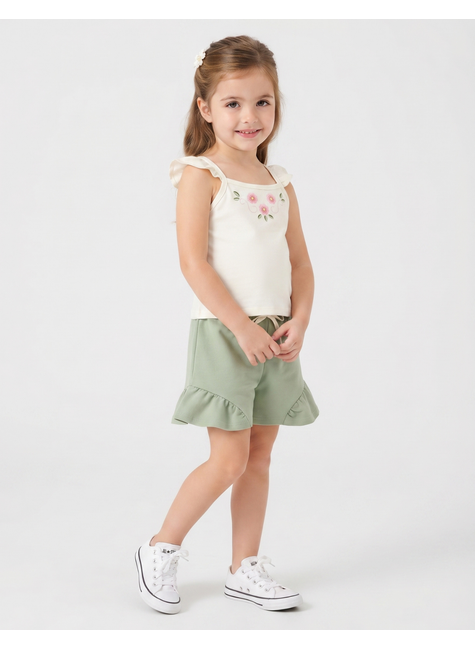 conjunto infantil feminino meia malhamoletinho florzinhas moda love