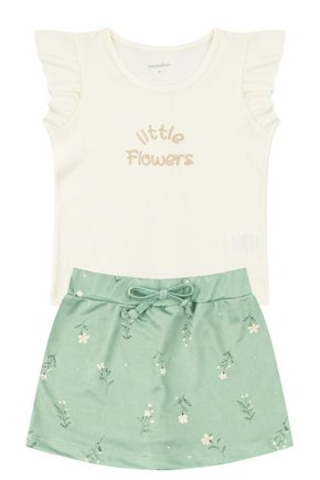 Conjunto Infantil Feminino Meia Malha/Suplex Sublimado Little Flowers - Moda Love