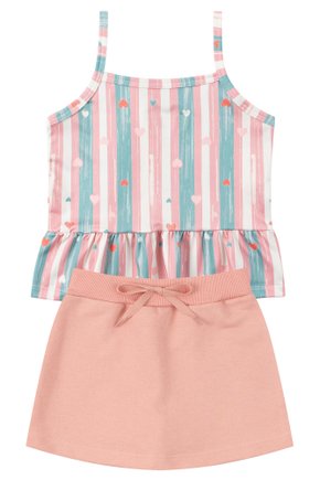 Conjunto Infantil Feminino Suplex Sublimado/Moletinho Charme - Menina Doce