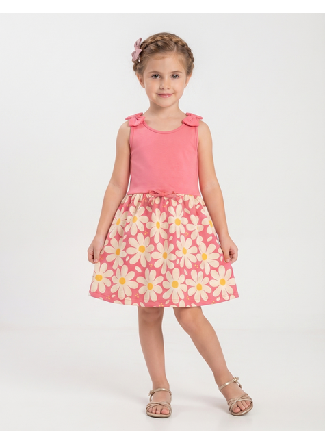 vestido infantil feminino meia malhasuplex sublimado flores menina doce
