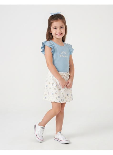 conjunto infantil feminino meia malhasuplex sublimado little flowers moda love 2