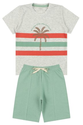 Conjunto Infantil Masculino Meia Malha/Moletinho Vacations - Moda Love