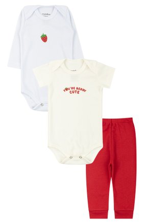 Kit Body Bebê 3 Peças Suedine You're Berry Cute - Moda Love