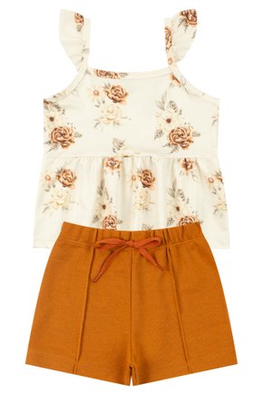 Conjunto Infantil Feminino Suplex Sublimado/Moletinho Flowery - Moda Love