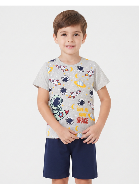 pijama infantil masculino meia malha space my dream boys