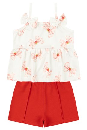 Conjunto Infantil Feminino Suplex Sublimado/Moletinho Laços - Moda Love