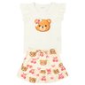 conjunto infantil feminino meia malhasuplex sublimado ursinha moda love