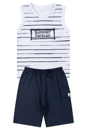Conjunto Infantil Masculino Meia Malha/Moletinho Summer Forever - Mino's