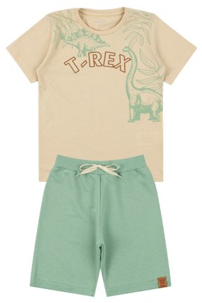Conjunto Infantil Masculino Meia Malha/Moletinho T-Rex - Mino's