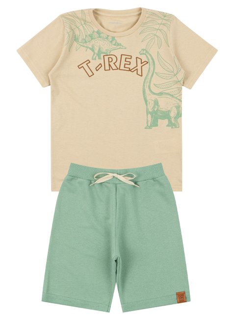 conjunto infantil masculino meia malhamoletinho t rex mino s