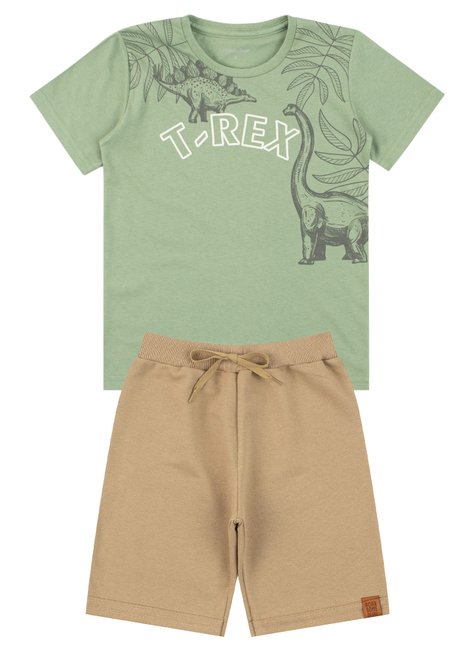 conjunto infantil masculino meia malhamoletinho t rex mino s 11