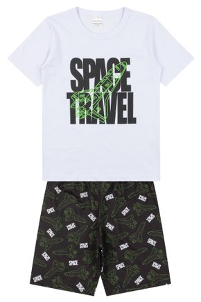 Pijama Juvenil Masculino Meia Malha/Meia Malha Poliéster Sublimada Space Travel - Primo's Gueda