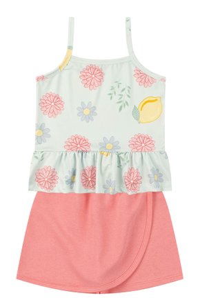 Conjunto Infantil Feminino Suplex Sublimado/Moletinho Flowers - Moda Love