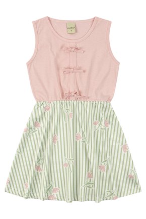 Vestido Infantil Feminino Meia Malha/Suplex Sublimado Flowery - Moda Love
