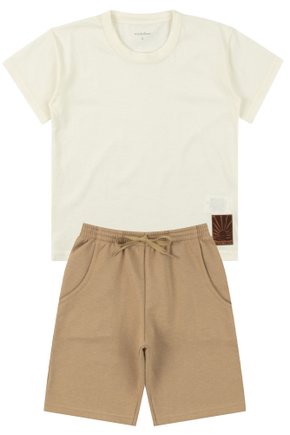 Conjunto Infantil Masculino Meia Malha/Moletinho Salty Vibes - Moda Love