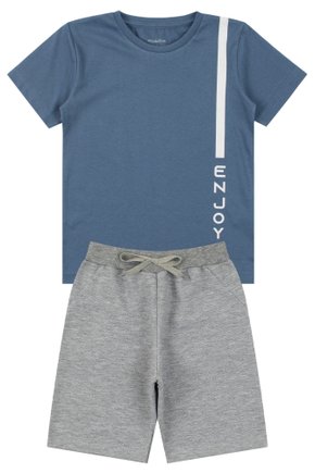 Conjunto Infantil Masculino Meia Malha/Moletinho Enjoy - Moda Love