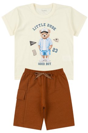 Conjunto Infantil Masculino Meia Malha/Moletinho Little Dude - Moda Love