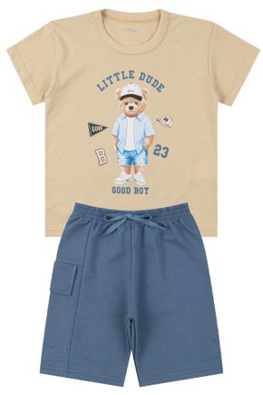 Conjunto Infantil Masculino Meia Malha/Moletinho Little Dude - Moda Love
