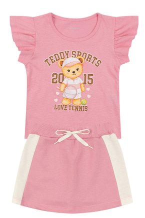 Conjunto Infantil Feminino Meia Malha/Moletinho Love Tennis - Moda Love