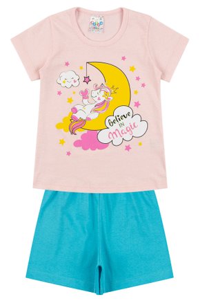 Pijama Infantil Feminino Meia Malha Magic - Primo's Gueda